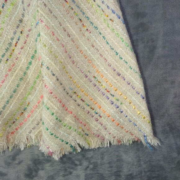 Trina Turk Womens 4 White Multicolored Flowy Tiered Boho Skirt Distressed Spring - Picture 7 of 10